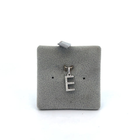 18kt WG Diamond Initial 'E' Pendant