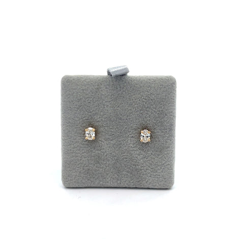 18kt YG Oval Diamond Stud Earrings