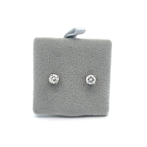 Platinum Round Diamond Stud Earrings 0.63cts