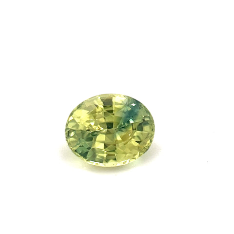 Bi-Colour Sapphire Green Yellow Oval 1.16ct