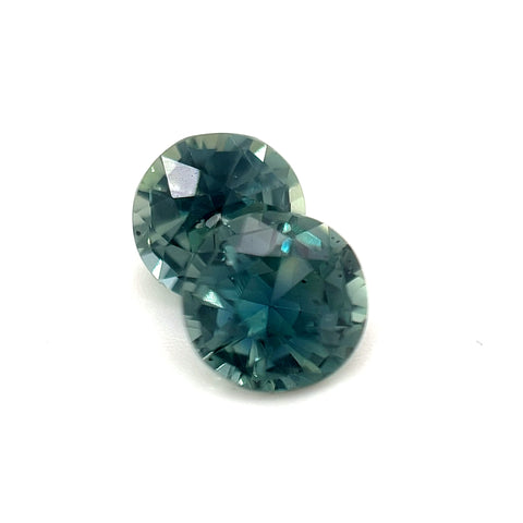 Teal Sapphire Pair 2.24cts Round