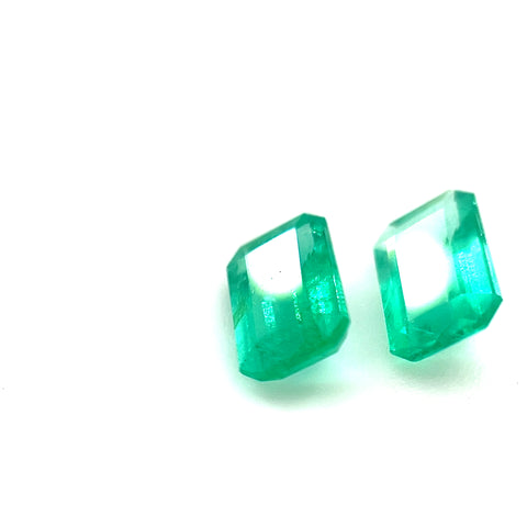 Brazilian Emerald 0.88cts Octagonal Pair