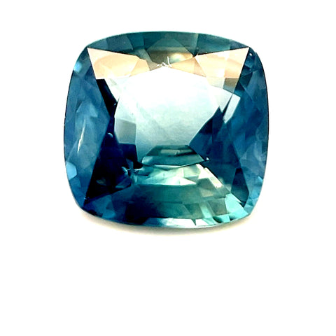Teal No Heat Sapphire 2.27ct Square Cushion