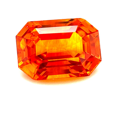 Orange Sapphire 2.06ct Emerald Cut