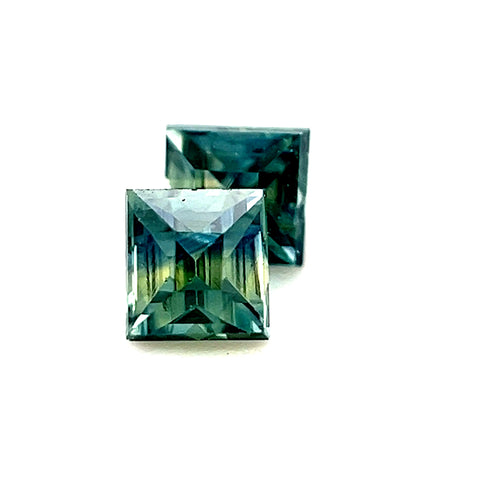 Parti / Bi-colour Sapphire Pair 0.51cts Princess