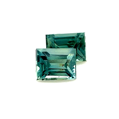 Teal Sapphire Pair 0.39cts Princess
