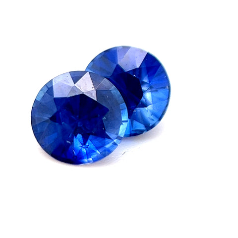Fine Royal Blue Ceylon Sapphire Pair 1.23cts Round