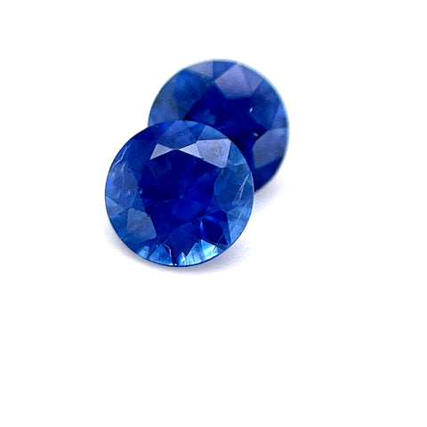 Fine Royal Blue Ceylon Sapphire Pair 0.80cts Round