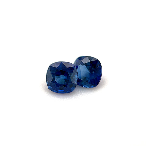 Blue Sapphire 0.75cts Cushion Pair