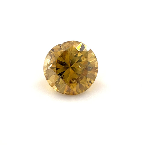 Natural Fancy Deep Brownish Yellow 0.71ct Round