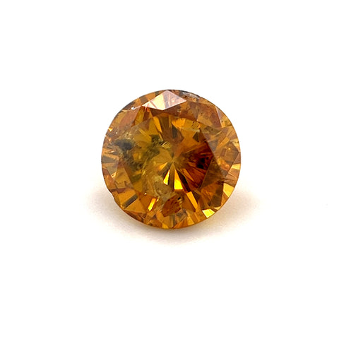 Natural Fancy Deep Brownish Orangy Yellow 0.97ct Round