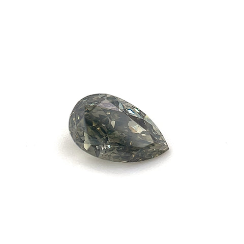 Natural Fancy Dark Greenish Gray 0.60ct Pear