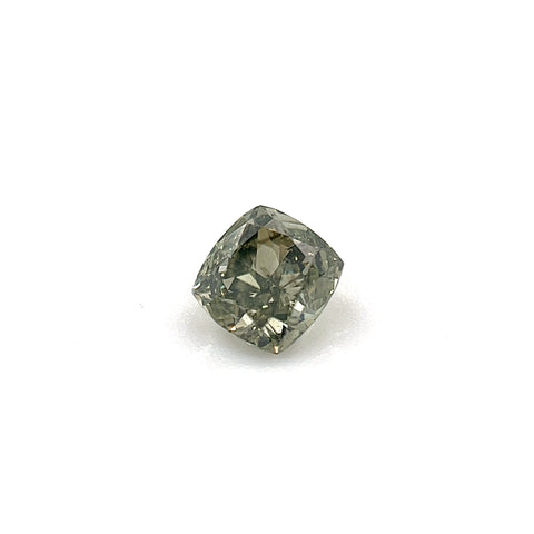 Natural Fancy Dark Gray-Yellowish Green 0.38ct Cushion