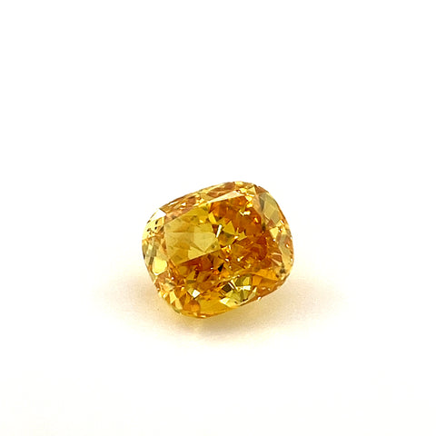 Natural Fancy Deep Orangy Yellow 0.38ct Cushion