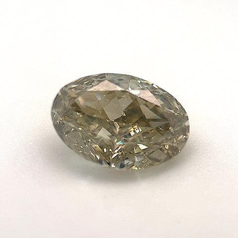 Natural Fancy Brownish Greenish Yellow 1.58ct Oval