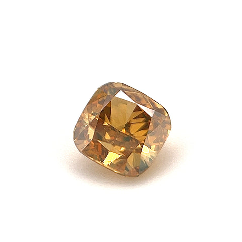 Natural Fancy Deep Brownish Orangy Yellow 0.65ct Cushion