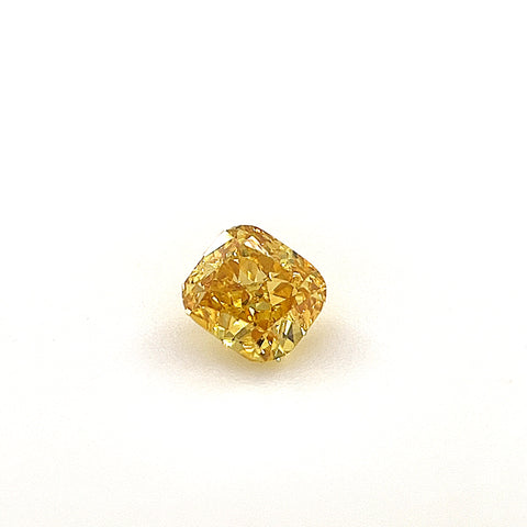 Natural Fancy Vivid Orangy Yellow 0.24ct Cushion