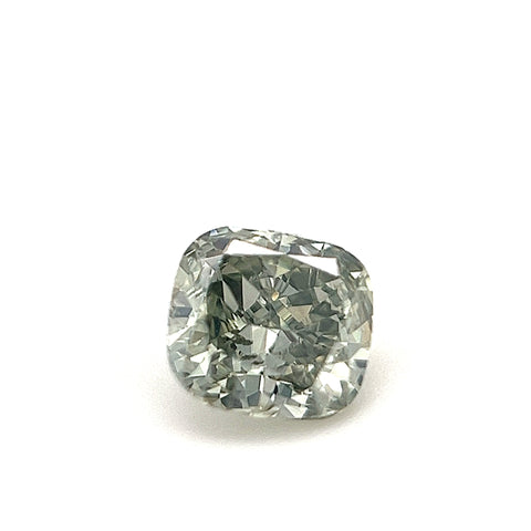 Natural Fancy Dark-Gray-Yellowish Green 0.50ct Cushion