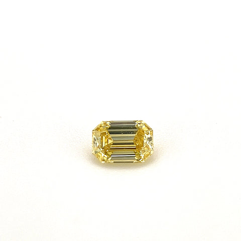 Natural Fancy Intense Yellow 0.19ct Emerald Cut