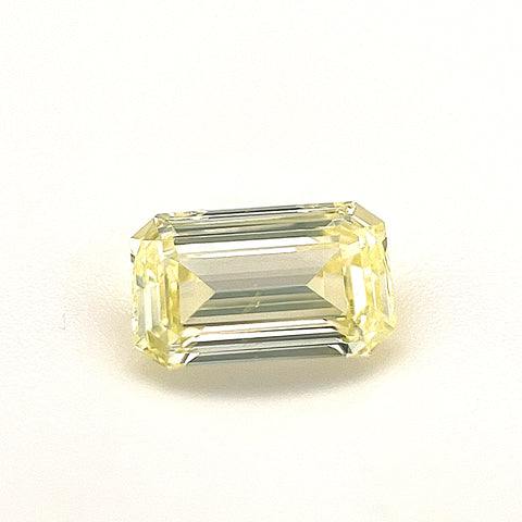 Natural Fancy Light Yellow 0.66ct Emerald Cut