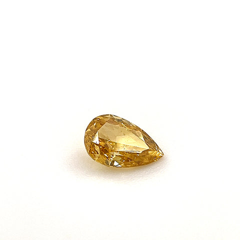 Natural Fancy Deep Orangy Yellow 0.19ct Pear