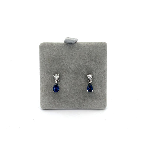 18KT WG Pear Drop Sapphire Earrings