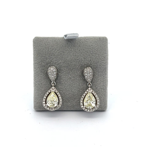 18KT WG Pear Drop Diamond Earrings