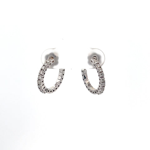 18KT WG 0.28cts Round Diamond Flexi Hoops