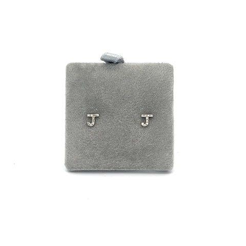 18KT WG 0.04cts 'J' Initial Studs