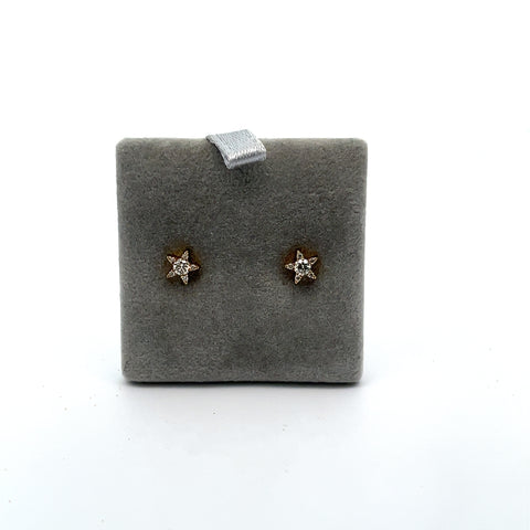 18KT YG 0.14cts Diamond Star Studs