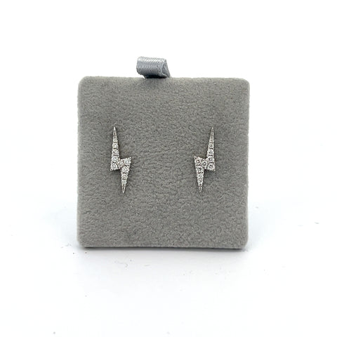 18KT WG Lightening Bolt Diamond Earrings