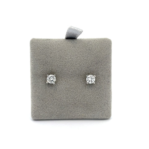 18KT WG 0.38cts Round Diamond Studs