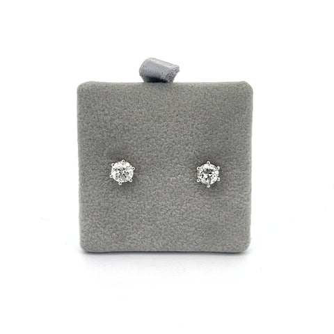 18KT WG 0.68cts Old Cut Diamond Studs