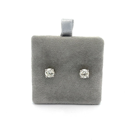 18KT WG 0.81cts Round Diamond Studs