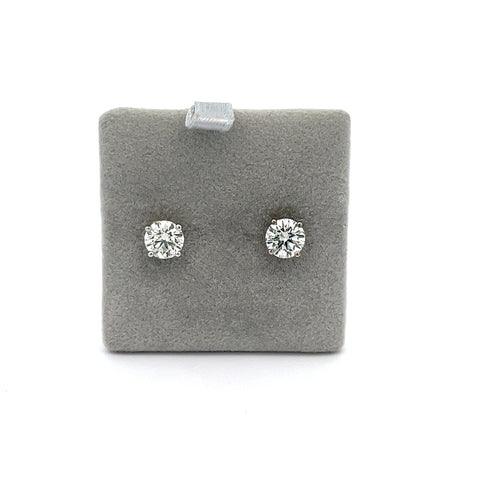 18KT WG 1.24cts Round Diamond Studs