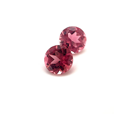 Pink Tourmaline 1.23cts Round Pair