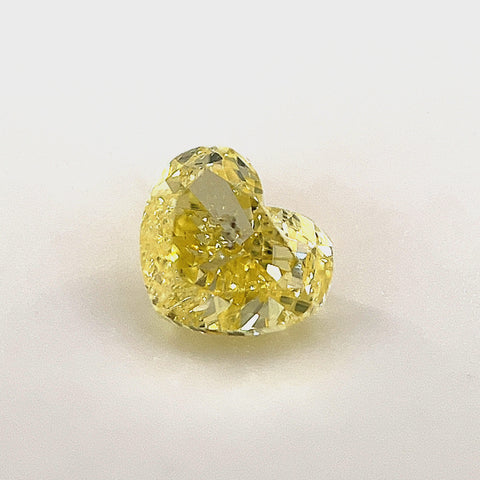 Natural Fancy Intense Yellow 0.71ct Heart