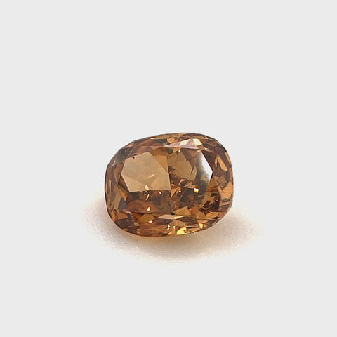 Natural Fancy Deep Brown Yellow 0.43ct Cushion