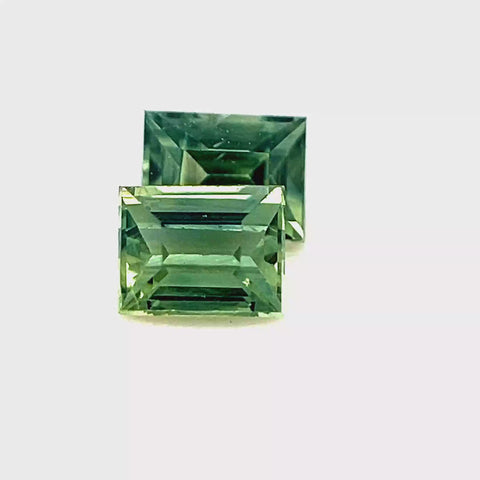 Teal Sapphire Pair 0.50ct Princess