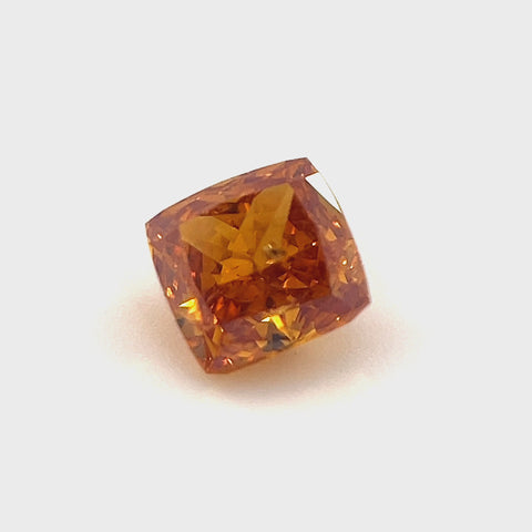 Natural Fancy Deep Yellowish Orange 0.54ct Cushion