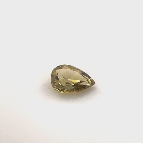 Natural Fancy Deep Brownish Greenish Yellow 0.22ct Pear