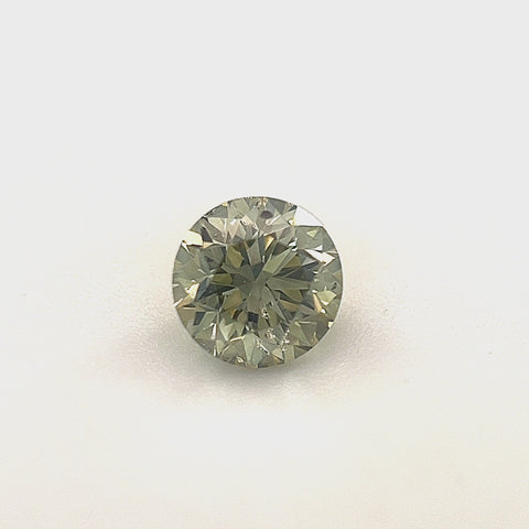 Natural Fancy Light Brownish Greenish Yellow 0.40ct Round