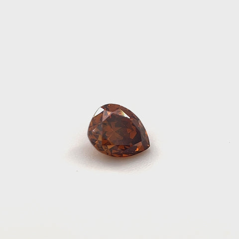 Natural Fancy Deep Orange Brown 0.24ct Pear