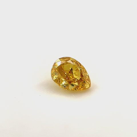 Natural Fancy Vivid Orangy Yellow 0.33ct Pear