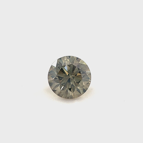 Natural Fancy Gray-Yellowish Green 0.59ct Round