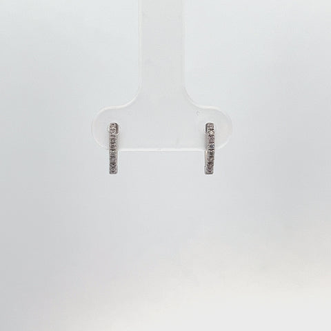 18KT WG 0.08cts Round Diamond Hoops