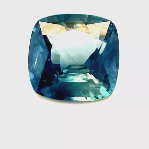 Teal No Heat Sapphire 2.27ct Square Cushion