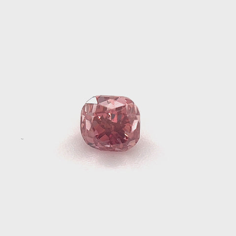 Natural Fancy Intense Orangy Pink 0.26ct Cushion