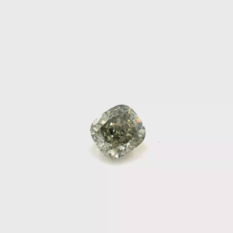 Natural Fancy Dark Gray-Greenish Yellow Chameleon 0.25ct Cushion Cut Diamond