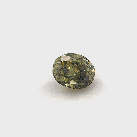 Natural Fancy Dark Brown-Greenish Yellow 0.34ct Oval